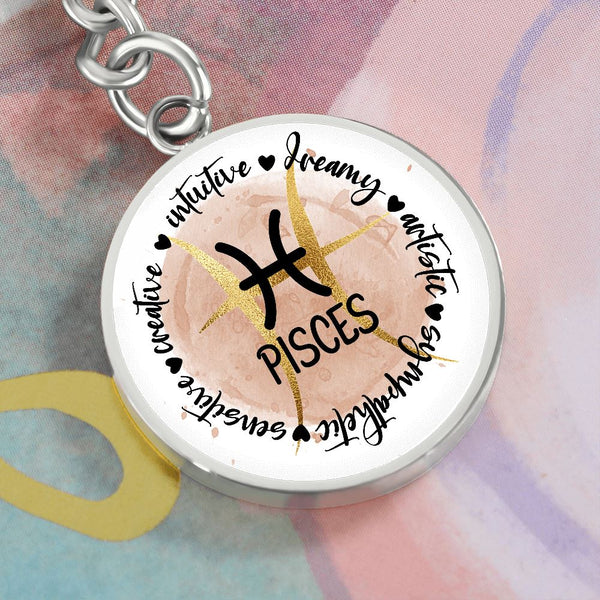 Order your Pisces sign keychain today! - Graphic Circle Keychain Jewelry ShineOn Fulfillment 