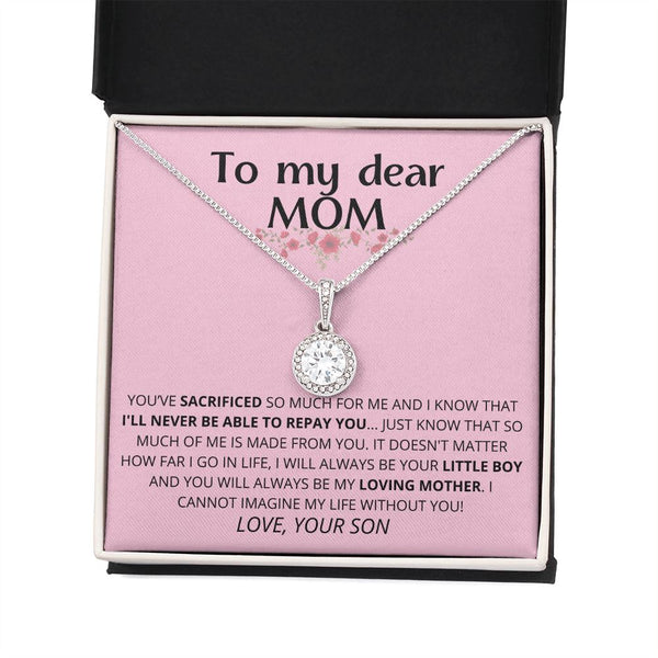 Pink- To My Dear Mom | I Can't Imagine My Life Without You | From Son to Mother Necklace Jewelry ShineOn Fulfillment 