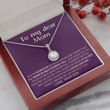 purple - To My Dear Mom | I Can't Imagine My Life Without You | From Son to Mother Necklace Jewelry ShineOn Fulfillment Mahogany Style Luxury Box 