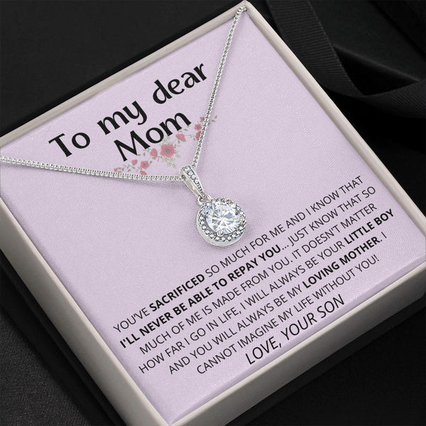 roado -To My Dear Mom | I Can't Imagine My Life Without You | From Son to Mother Necklace Jewelry ShineOn Fulfillment 