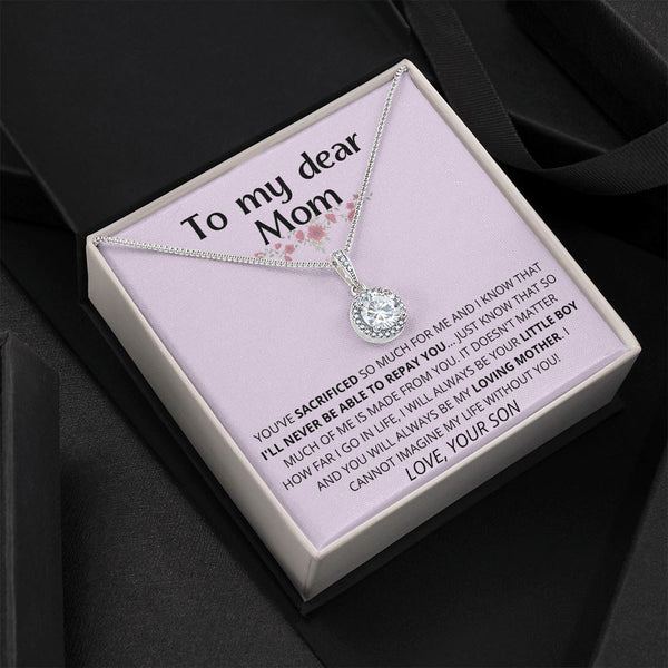 roado -To My Dear Mom | I Can't Imagine My Life Without You | From Son to Mother Necklace Jewelry ShineOn Fulfillment Standard Box 