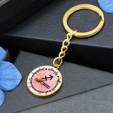 Sagittarius: Optimistic, enthusiastic, adventurous, honest, independent - Graphic Circle Keychain Jewelry ShineOn Fulfillment Luxury Keychain (18K Yellow Gold Finish) Yes 