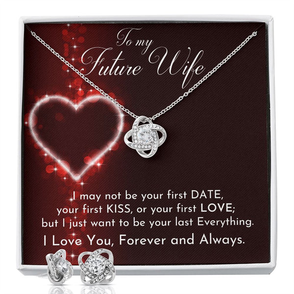 Surprise your Future Wife - Love Knot Earring & Necklace Set! Jewelry ShineOn Fulfillment 