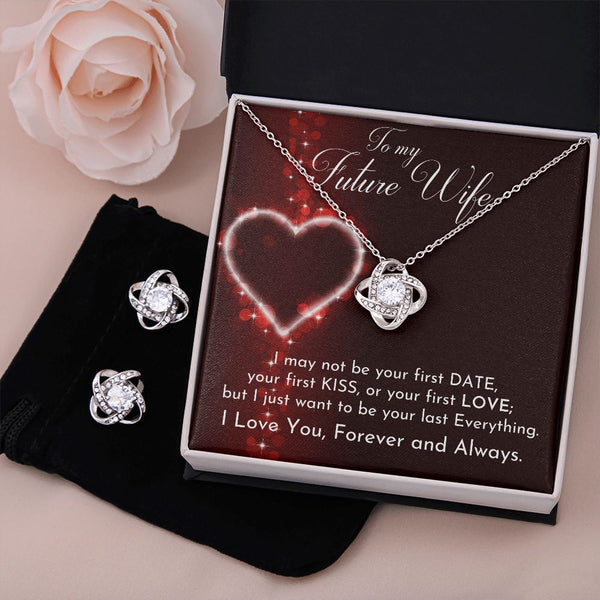 Surprise your Future Wife - Love Knot Earring & Necklace Set! Jewelry ShineOn Fulfillment Standard Box 