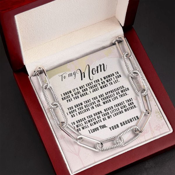 The Forever Linked Necklace for Mom Jewelry ShineOn Fulfillment 14K White Gold Finish 