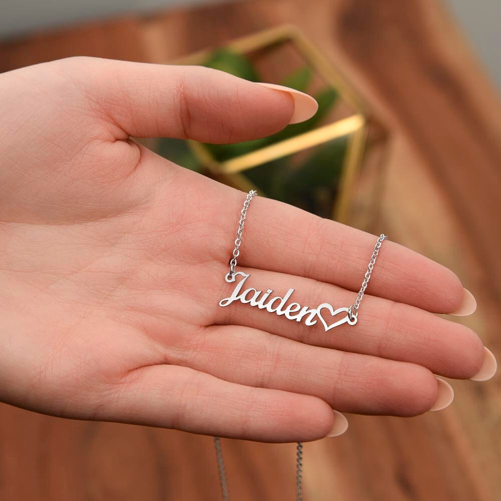 The Perfect Gift for Your Beloved Granddaughter - Personalized Heart Name Necklace Jewelry ShineOn Fulfillment 