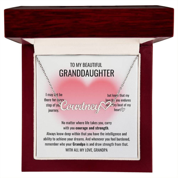 The Perfect Gift for Your Beloved Granddaughter - Personalized Heart Name Necklace Jewelry ShineOn Fulfillment Polished Stainless Steel Luxury Box
