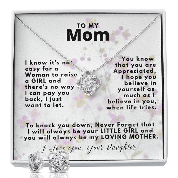This is the perfect gift for mom - Love Knot Earring & Necklace Set Jewelry ShineOn Fulfillment 