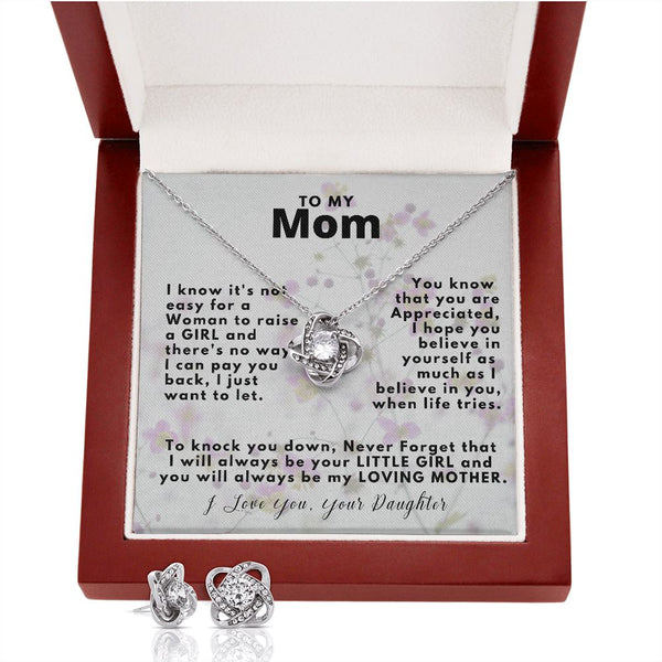 This is the perfect gift for mom - Love Knot Earring & Necklace Set Jewelry ShineOn Fulfillment 