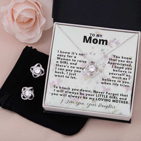 This is the perfect gift for mom - Love Knot Earring & Necklace Set Jewelry ShineOn Fulfillment Standard Box 