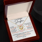 To My Beautiful Daughter - the most beautiful chapters- Love Knot Necklace Jewelry ShineOn Fulfillment 18K Yellow Gold Finish Luxury Box 