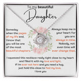 To My Beautiful Daughter - the most beautiful chapters- Love Knot Necklace Jewelry ShineOn Fulfillment 