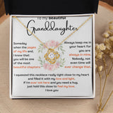 To My Beautiful Granddaughter - the most beautiful chapters- Love Knot Necklace Jewelry ShineOn Fulfillment 18K Yellow Gold Finish Standard Box 