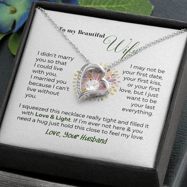 To my Beautiful Wife - Forever Love Necklace Jewelry ShineOn Fulfillment 