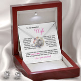 To my Beautiful Wife - Love Knot Earring & Necklace Set Jewelry ShineOn Fulfillment 