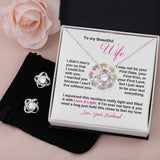 To my Beautiful Wife - Love Knot Earring & Necklace Set Jewelry ShineOn Fulfillment Standard Box 