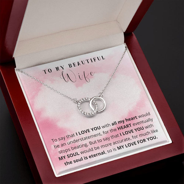 To my Beautiful Wife - The Perfect Pair Necklace Jewelry ShineOn Fulfillment Mahogany Style Luxury Box 