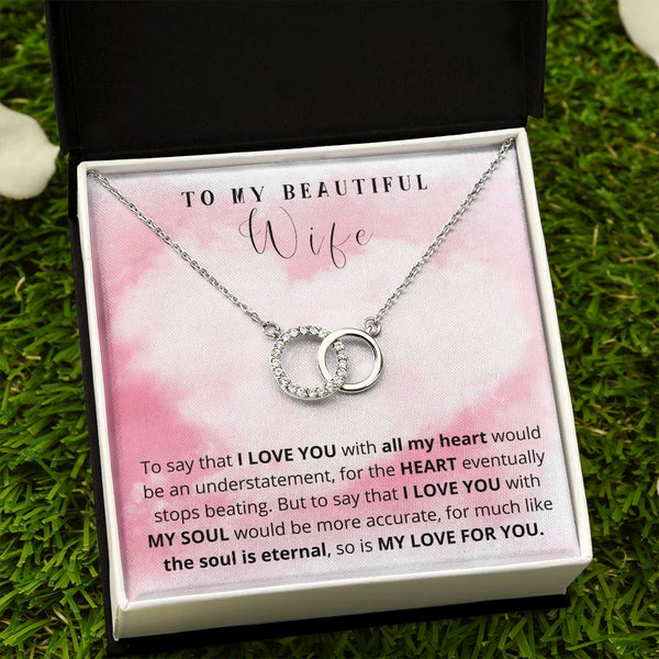 To my Beautiful Wife - The Perfect Pair Necklace Jewelry ShineOn Fulfillment Standard Box 