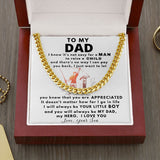 To my DAD, love your Son - Cuban Link Chain Necklace Jewelry ShineOn Fulfillment Cuban Link Chain (14K Gold Over Stainless Steel) 