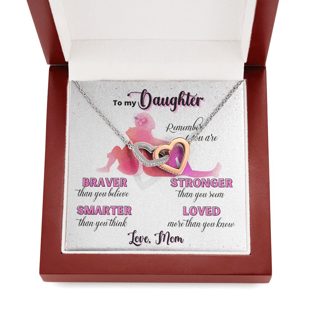 To my Daughter, Remember you are... - Interlocked Hearts Necklace Jewelry ShineOn Fulfillment 