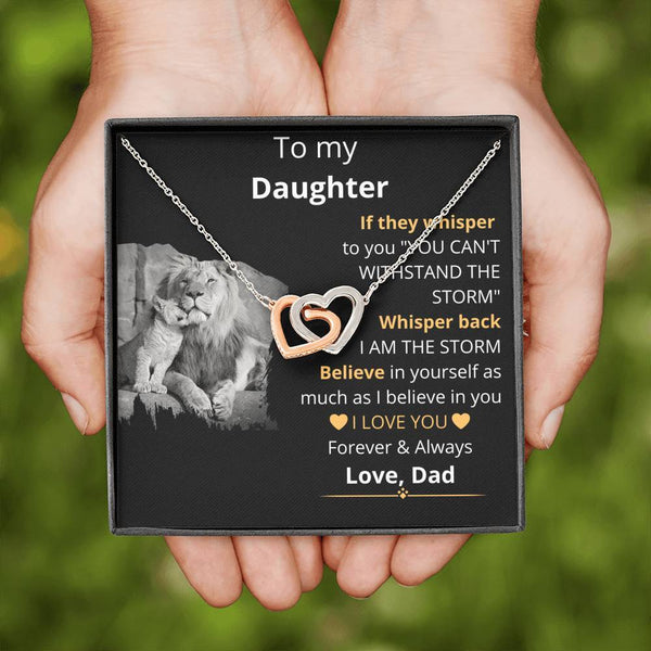 To My Daugther - Interlocking hearts Necklace Jewelry ShineOn Fulfillment