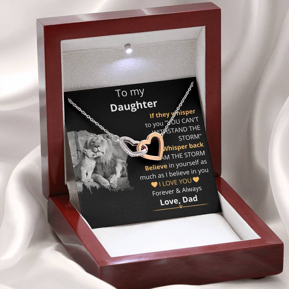 To My Daugther - Interlocking hearts Necklace Jewelry ShineOn Fulfillment 