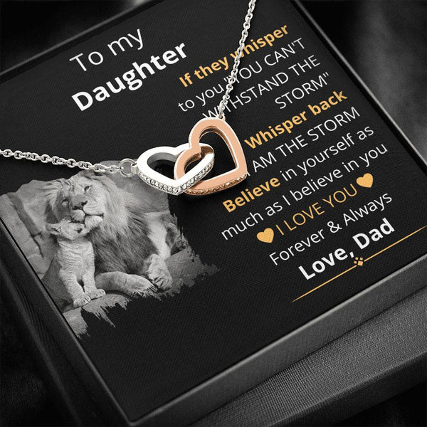 To My Daugther - Interlocking hearts Necklace Jewelry ShineOn Fulfillment Standard Box 