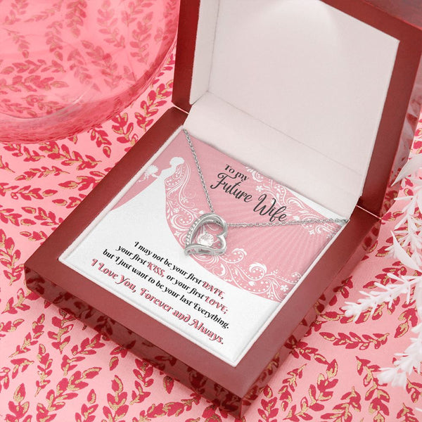 To my future Wife - I Love you Forever - Forever Love Necklace Jewelry ShineOn Fulfillment 14k White Gold Finish Luxury Box 
