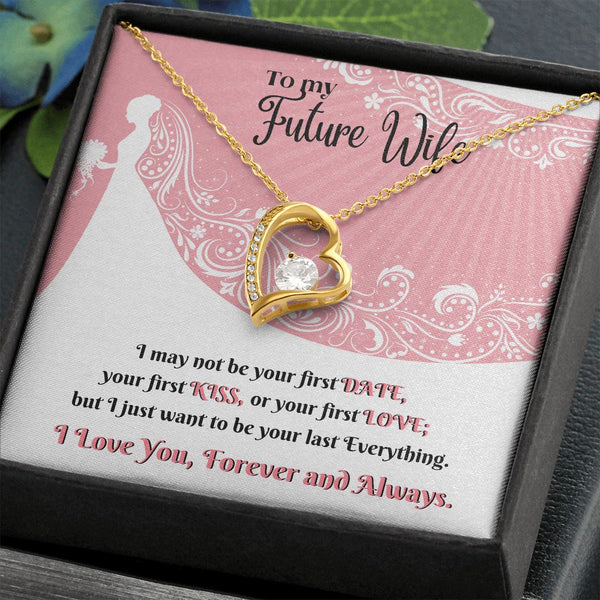 To my future Wife - I Love you Forever - Forever Love Necklace Jewelry ShineOn Fulfillment 18k Yellow Gold Finish Standard Box 