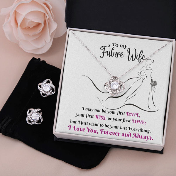 To my Future Wife - Love Knot Earring & Necklace Set! Jewelry ShineOn Fulfillment Standard Box 
