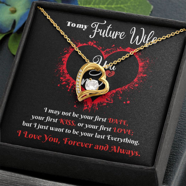 To my Future Wife - You & Me - Forever Love Necklace Jewelry ShineOn Fulfillment 18k Yellow Gold Finish Standard Box 