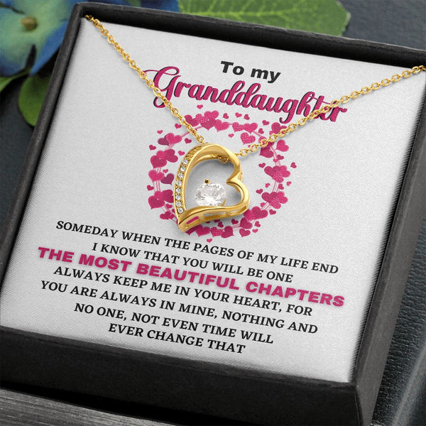 To my Granddaughter - Forever Love Necklace Jewelry ShineOn Fulfillment 18k Yellow Gold Finish Standard Box 