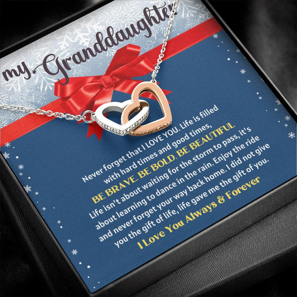 To My Granddaughter - Interlocking Hearts Jewelry ShineOn Fulfillment 