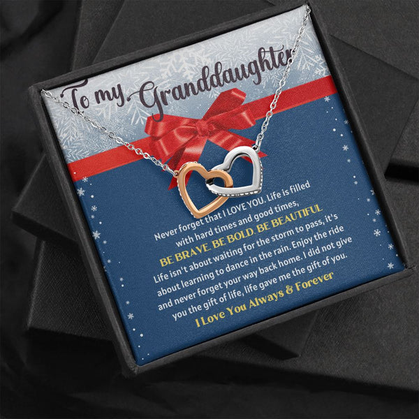 To My Granddaughter - Interlocking Hearts Jewelry ShineOn Fulfillment Standard Box 