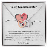 To My Granddaughter, love Grandpa - Interlocking Hearts necklace Jewelry ShineOn Fulfillment Polished Stainless Steel & Rose Gold Finish Standard Box 