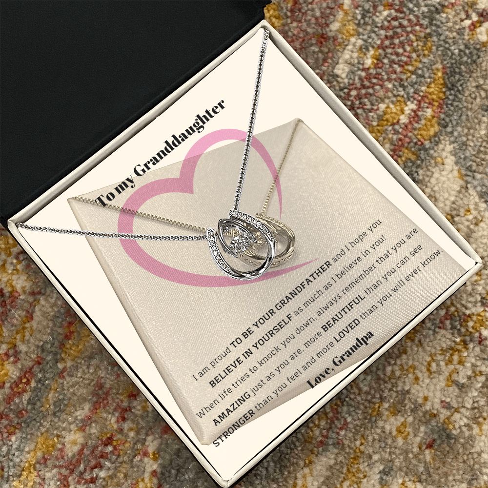 To My Granddaughter, love Grandpa - Lucky in Love Necklace Jewelry ShineOn Fulfillment