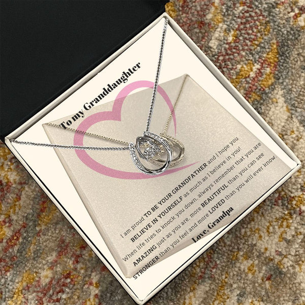 To My Granddaughter, love Grandpa - Lucky in Love Necklace Jewelry ShineOn Fulfillment