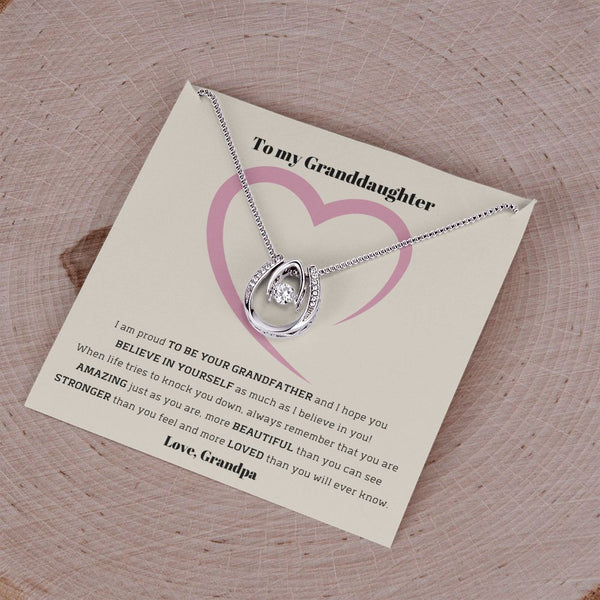 To My Granddaughter, love Grandpa - Lucky in Love Necklace Jewelry ShineOn Fulfillment