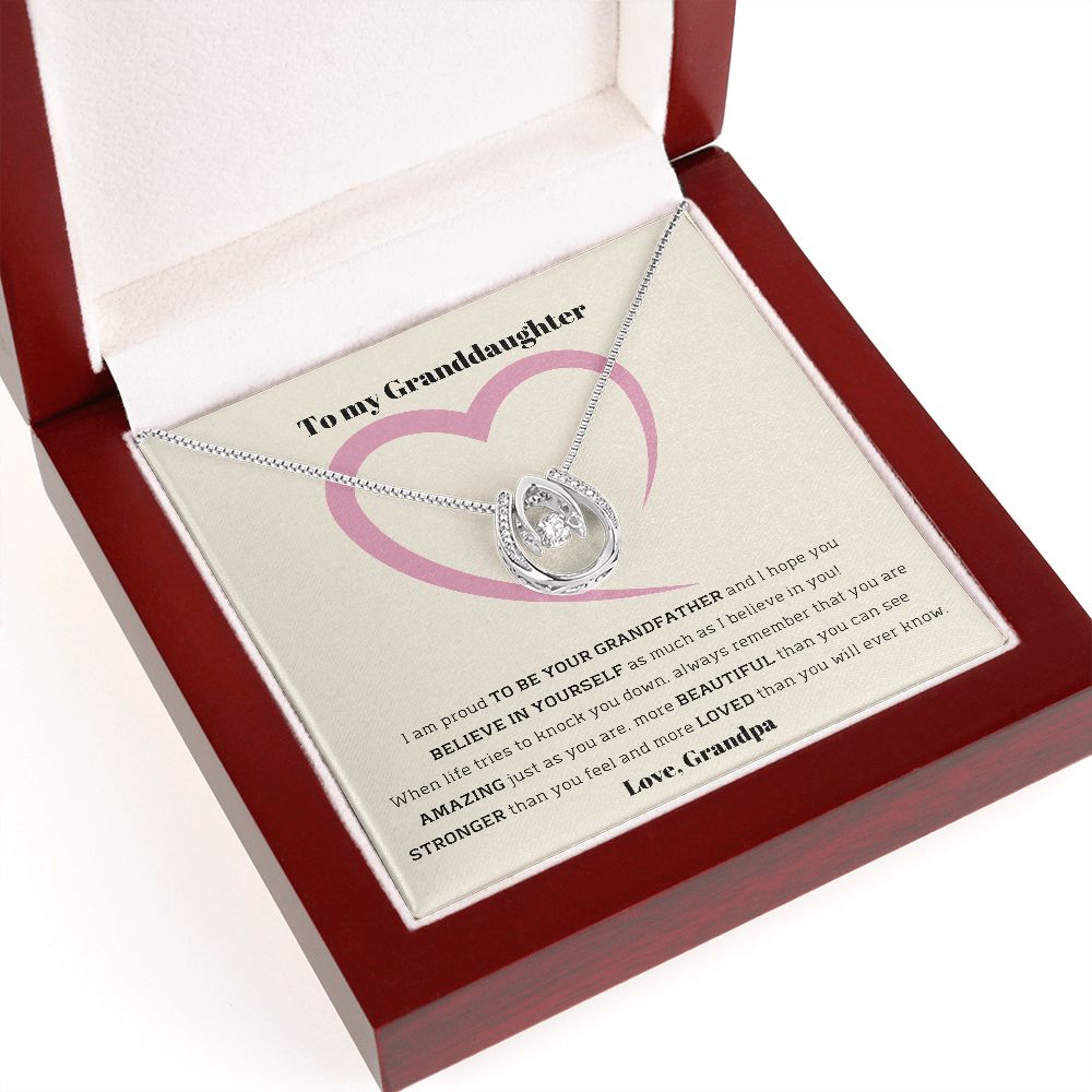 To My Granddaughter, love Grandpa - Lucky in Love Necklace Jewelry ShineOn Fulfillment