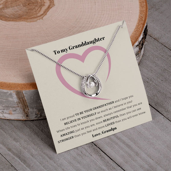 To My Granddaughter, love Grandpa - Lucky in Love Necklace Jewelry ShineOn Fulfillment