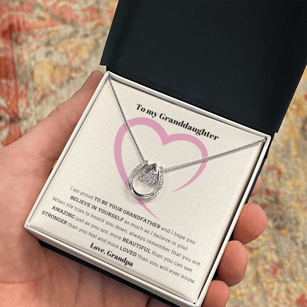 To My Granddaughter, love Grandpa - Lucky in Love Necklace Jewelry ShineOn Fulfillment