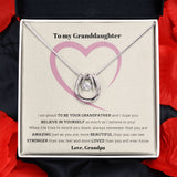 To My Granddaughter, love Grandpa - Lucky in Love Necklace Jewelry ShineOn Fulfillment Two Tone Box