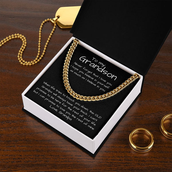 To my Grandson - Cuban Link Chain Necklace Jewelry ShineOn Fulfillment 