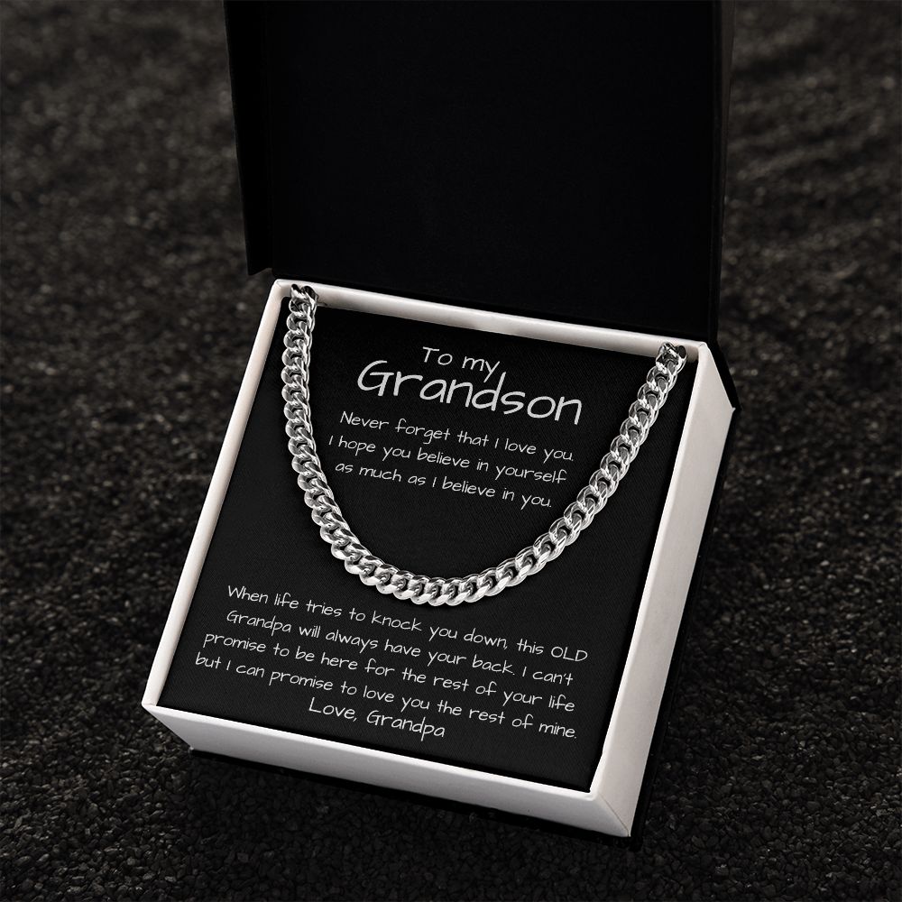 To my Grandson - Cuban Link Chain Necklace Jewelry ShineOn Fulfillment 