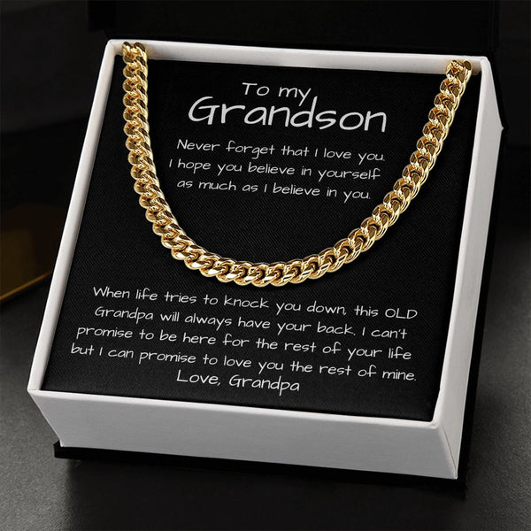 To my Grandson - Cuban Link Chain Necklace Jewelry ShineOn Fulfillment 