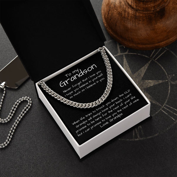 To my Grandson - Cuban Link Chain Necklace Jewelry ShineOn Fulfillment 