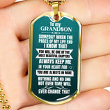 To my GRANDSON - Military Chain (Silver or Gold) Jewelry ShineOn Fulfillment 