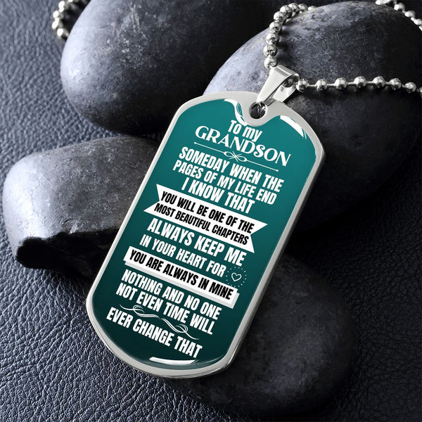 To my GRANDSON - Military Chain (Silver or Gold) Jewelry ShineOn Fulfillment
