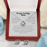 To my Loving Mom - Love Knot plus earrings set - white Jewelry ShineOn Fulfillment 