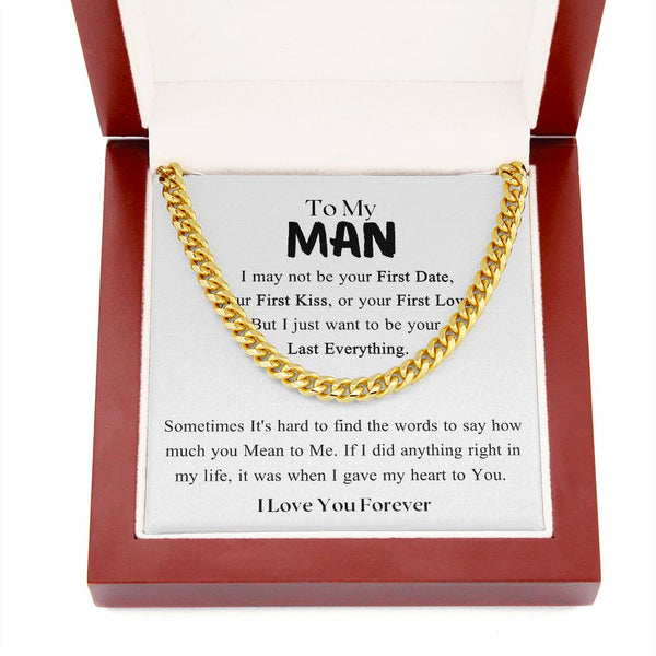 To my Man - I Love You Forever - Cuban Link Chain Necklace Jewelry ShineOn Fulfillment 